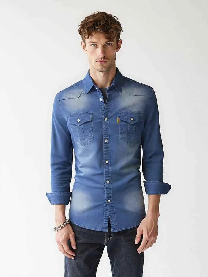 Slim Fit denimskjorte