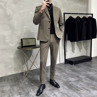 Slim Fit Herrenanzug für Hochzeit & Business - Cecile LavelleKaffee