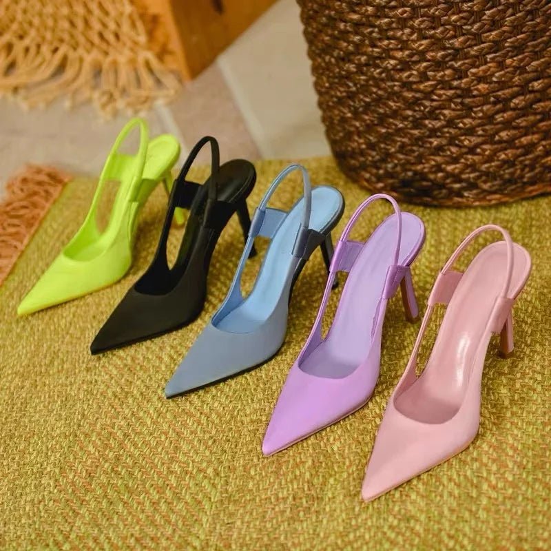 Slingback Pumps for Women with Pointed Toe and Heel