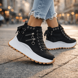 Sneaker Damen High-Top in Schwarz