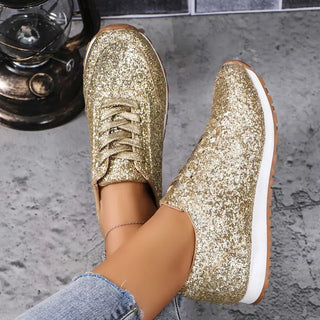 Sneaker Damen Schnürschuh in Gold