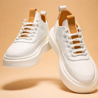 Sneaker Herren Plateau in Weiß Braun