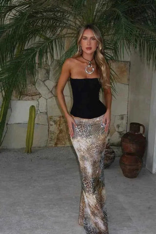 sofia – tailliertes suede - korsett - top mit herz - ausschnitt - Cecile LavelleSchwarz