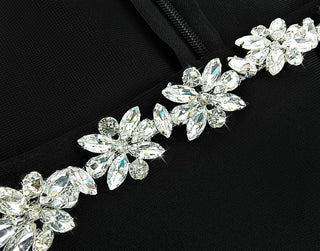 solène – velvet schwarzer Jumpsuit mit Strass - Dekolleté - Cecile LavelleSchwarz