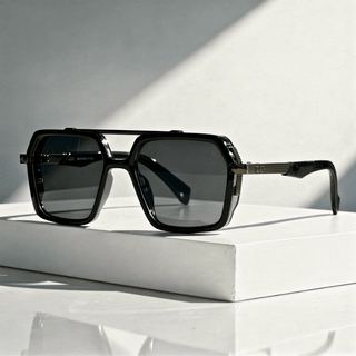 Sonnenbrille quadratisch UV400 mit Metallbügeln - Cecile LavelleSchwarz