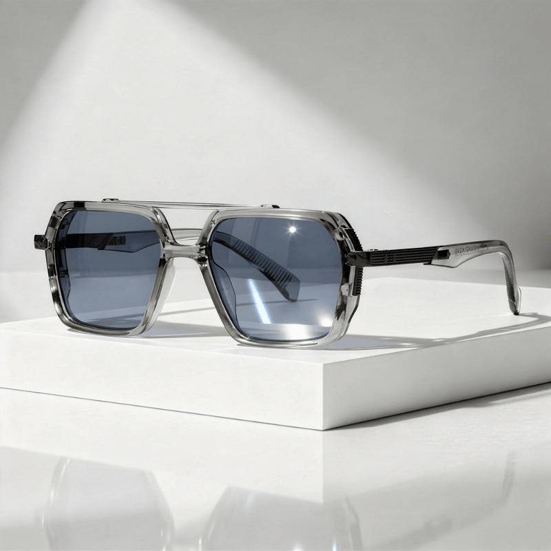 Square sunglasses UV400 with metal temples