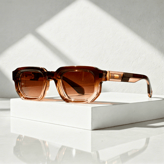 Sonnenbrille rechteckig UV400 mit Acetat-Look - Cecile LavelleBraun