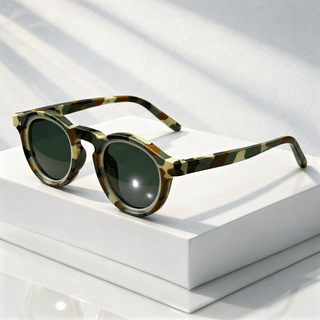 Sonnenbrille rund UV400 Retro Look - Cecile LavelleArmeegrün