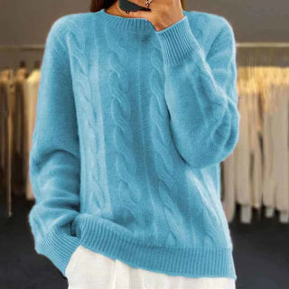 Weit geschnittener Pullover mit Zopfmuster