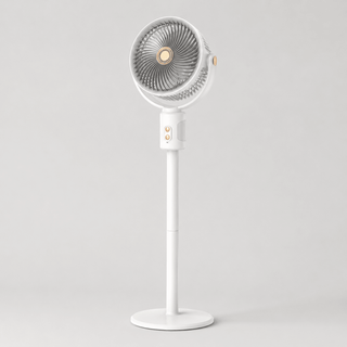 Stand ventilator mit Akku höhenverstellbar - Cecile LavelleOhne Kopfschütteln – Weiß/Grau