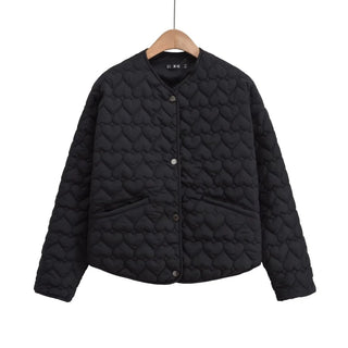 Steppjacke Damen mit Herzmuster - Cecile LavelleSchwarz