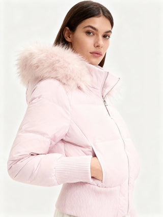 Steppjacke Damen Mit Kapuze in Rosa