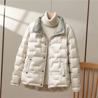 Steppjacke Damen Mit Stehkragen in Beige