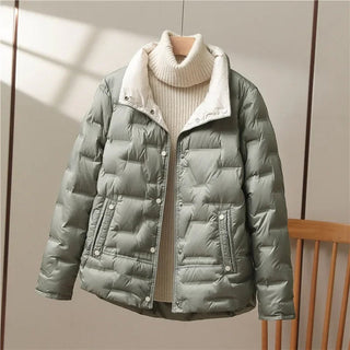 Steppjacke Damen Mit Stehkragen in Grün