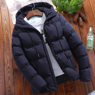 Steppjacke Herren Kapuze in Navyblau