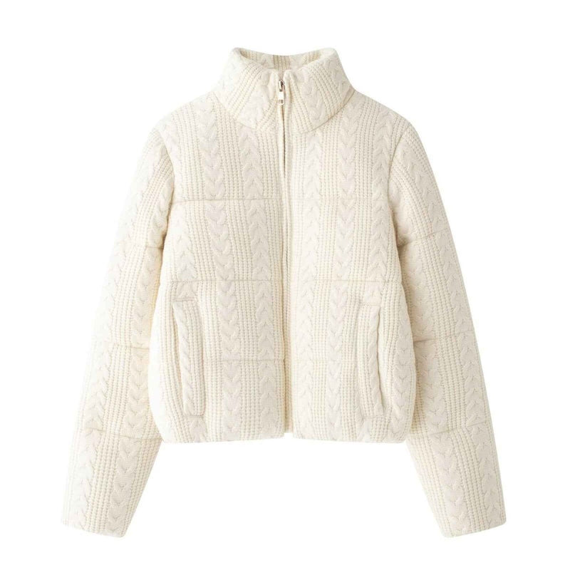 Quilted Jacket with Knit Look