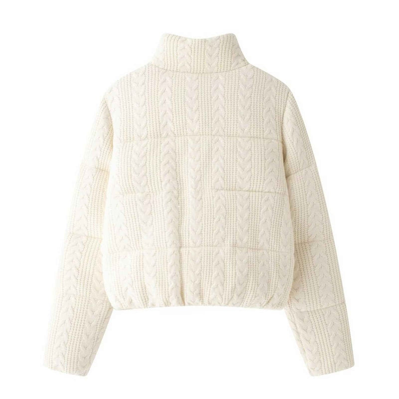 Quilted Jacket with Knit Look