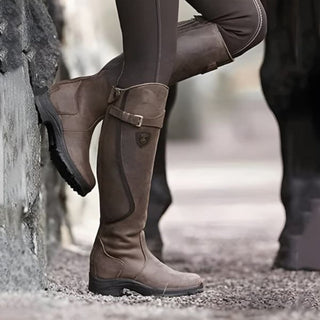 Stiefel Damen Langschaft Reitstil in Dunkelbraun