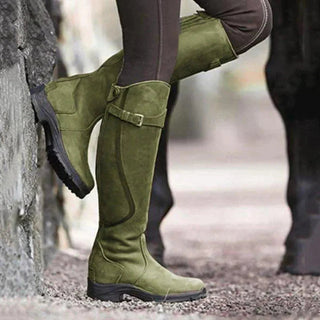Stiefel Damen Langschaft Reitstil in Grün