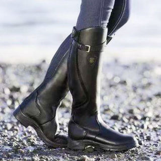 Stiefel Damen Langschaft Reitstil in Schwarz
