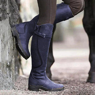 Stiefel Damen Langschaft Reitstil in Violett