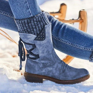 Stiefel Damen mit Reißverschluss in Blau