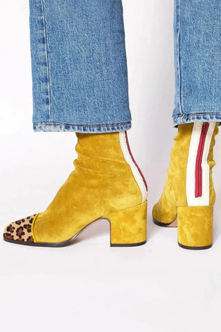 Stiefelette Damen Mit Blockabsatz - Cecile LavelleGelb
