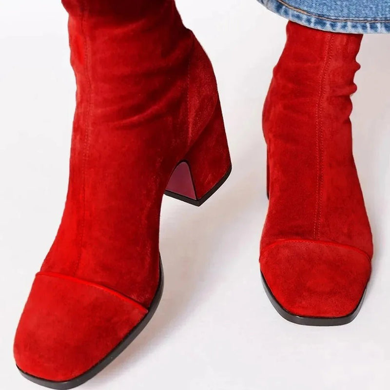 Ankle boots for women with block heels