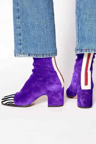 Stiefelette Damen Mit Blockabsatz - Cecile LavelleLila