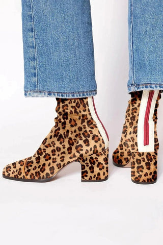 Stiefelette Damen Mit Blockabsatz - Cecile LavelleLeopardenmuster