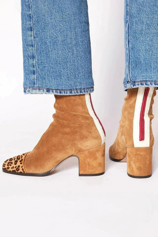 Stiefelette Damen Mit Blockabsatz - Cecile LavelleLeopardenmuster