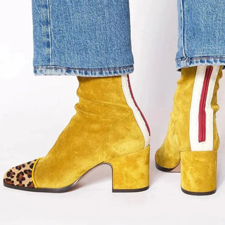 Stiefelette Damen Mit Blockabsatz - Cecile LavelleLeopardenmuster