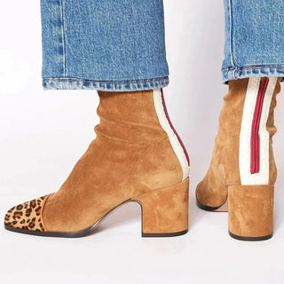 Stiefelette Damen Mit Blockabsatz - Cecile LavelleLeopardenmuster