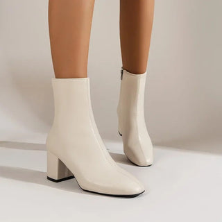 Stiefelette Damen Spitz Zehenpartie in Beige