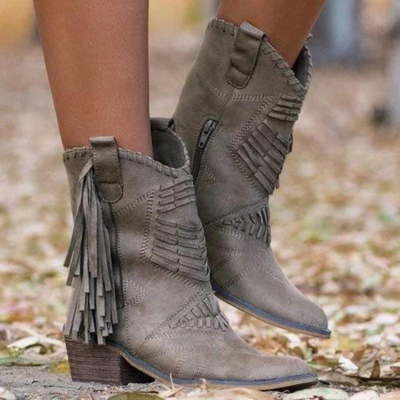 Ankle Boots with Tassels
