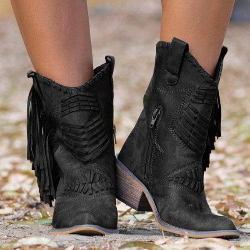 Ankle Boots with Tassels