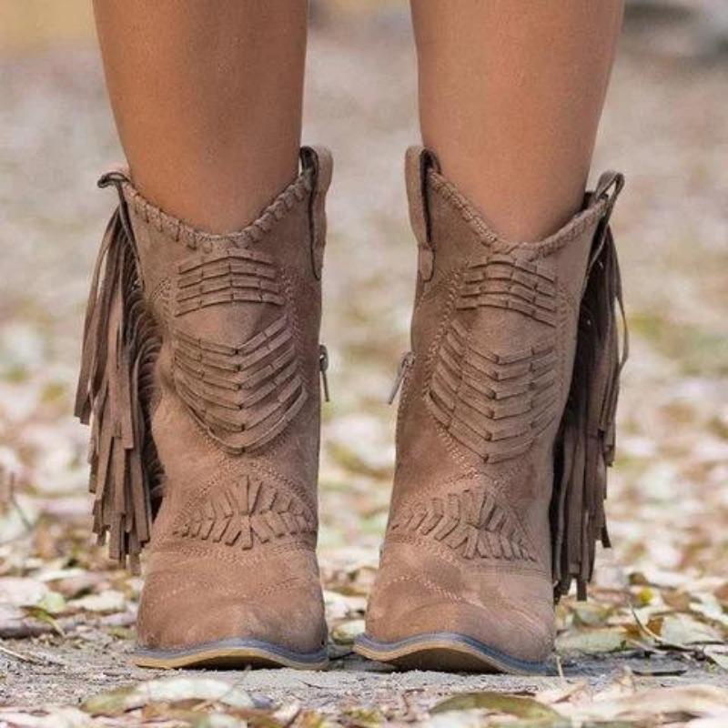Ankle Boots with Tassels