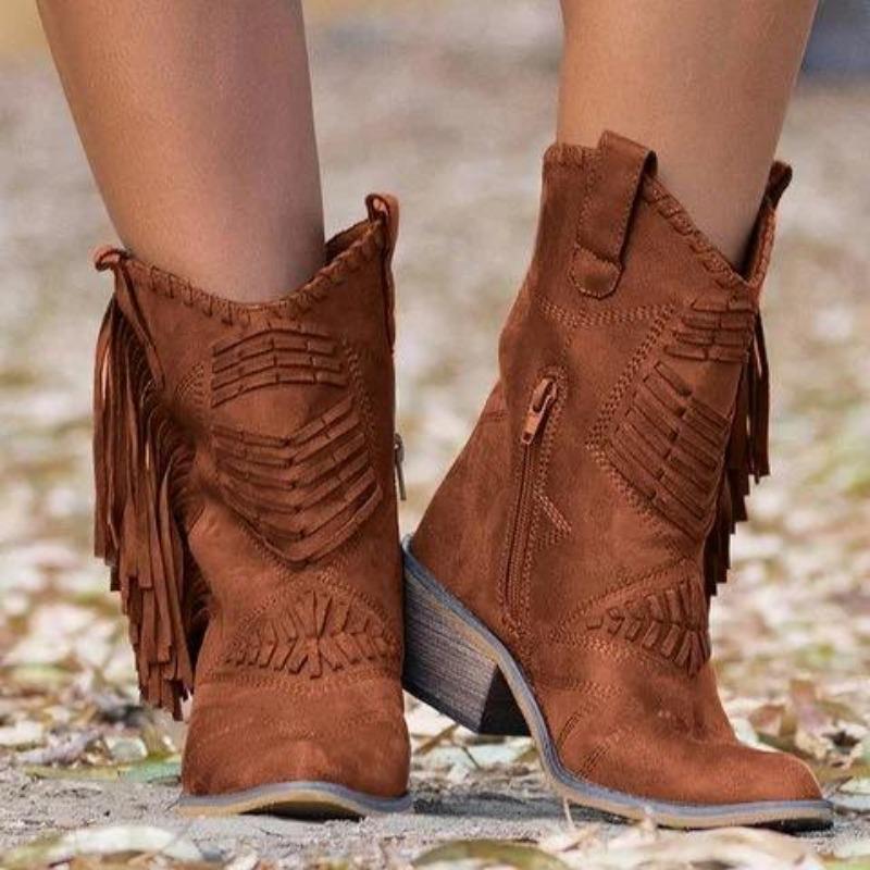 Ankle Boots with Tassels