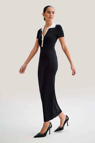 Strick Maxikleid Damen - Cecile LavelleSchwarz