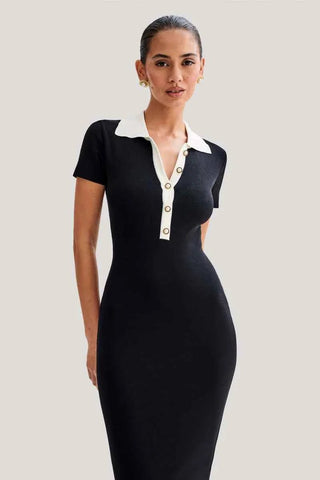 Strick Maxikleid Damen - Cecile LavelleSchwarz