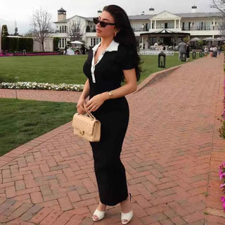 Strick Maxikleid Damen - Cecile LavelleSchwarz