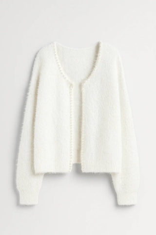 Strickjacke Damen Kurz Elegant - Cecile LavelleWeiß