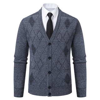 Strickjacke Herren V-Ausschnitt in Hellgrau