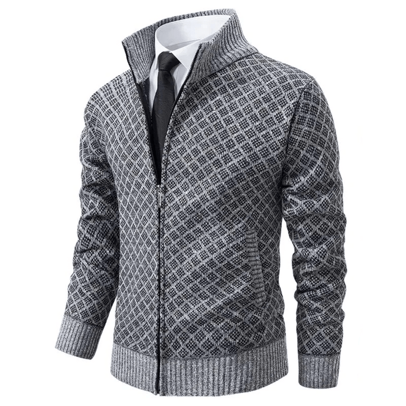 Strickjacke Mit Rautenmuster