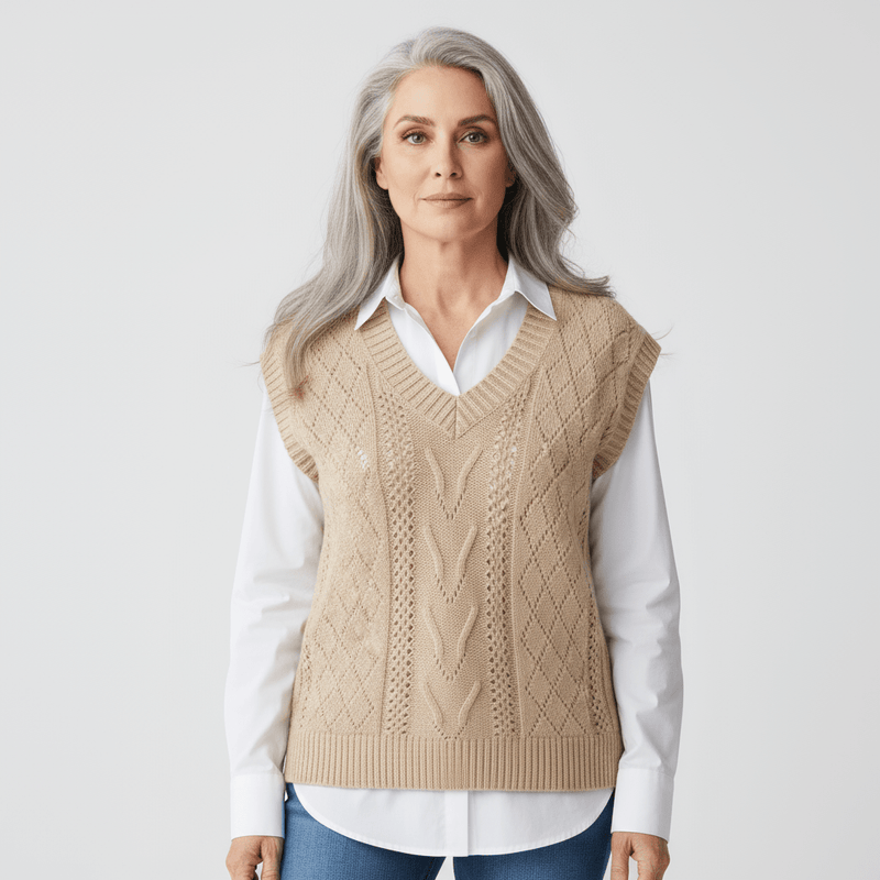 Strickweste Damen V-Ausschnitt