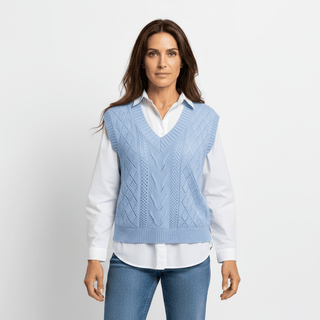 Strickweste Damen V - Ausschnitt - Cecile LavelleBlau