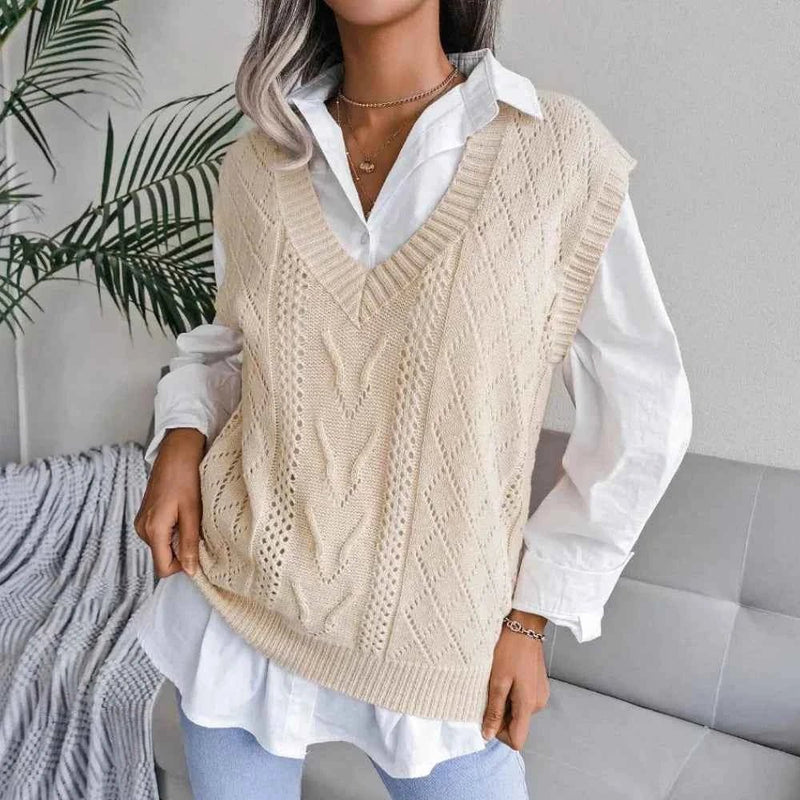 Strickweste Damen V-Ausschnitt