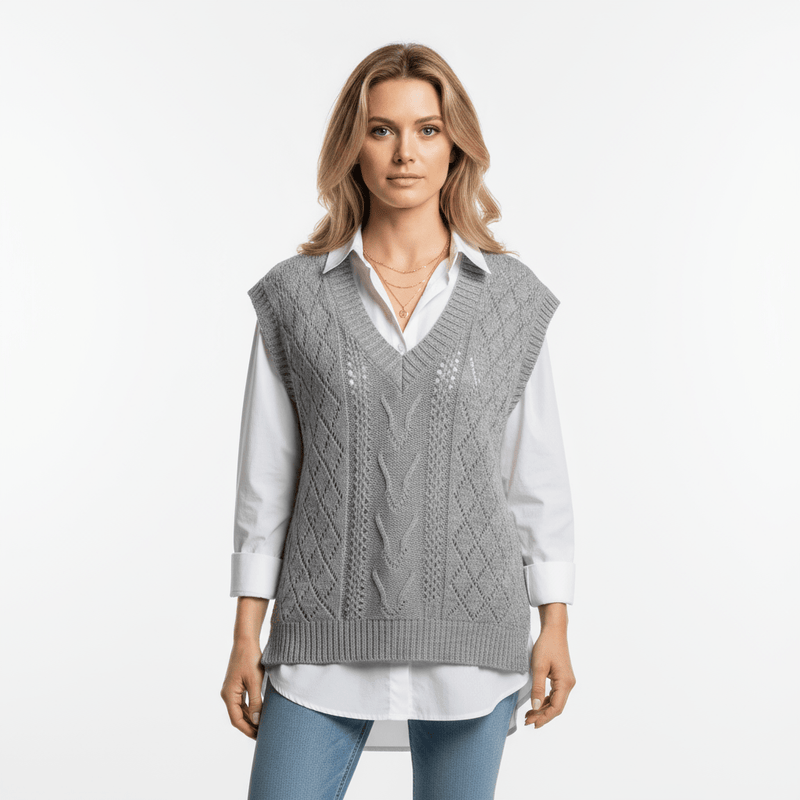 Strickweste Damen V-Ausschnitt