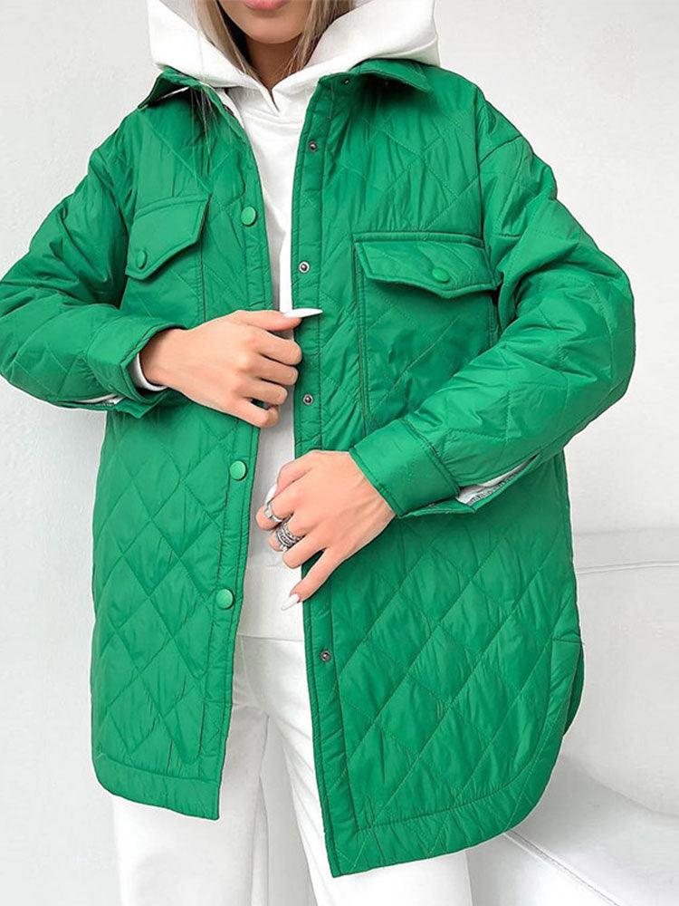 Adjustable Quilted Coat Women Modern