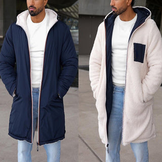 Teddyjacke Herren Lang mit Kapuze - Cecile LavelleWeiß